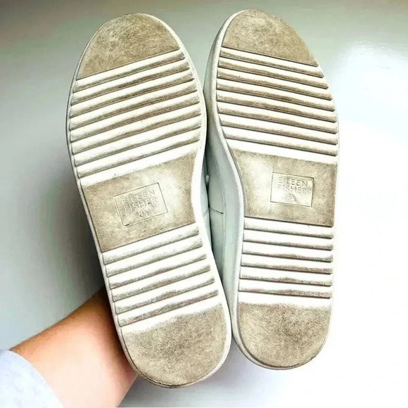 EILEEN FISHER Prescot Platform Sneaker Sz 8.5 In Snow Leather - Picture 7 of 7
